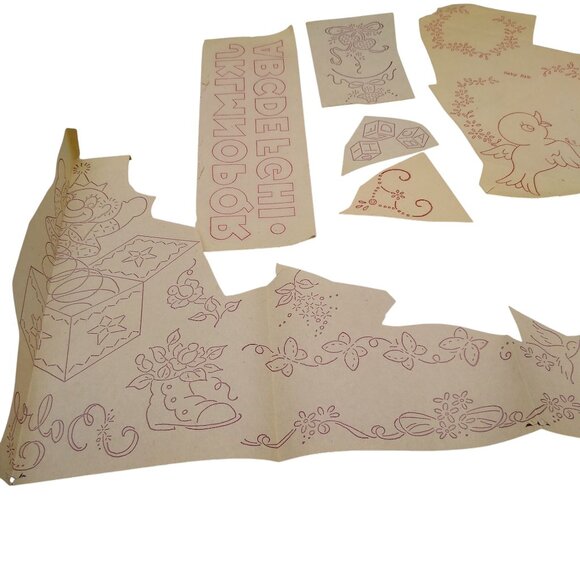 Vintage Nursery Transfer Patterns, MCM Workbasket Iron On Transfers, 1960s Baby - Picture 3 of 3